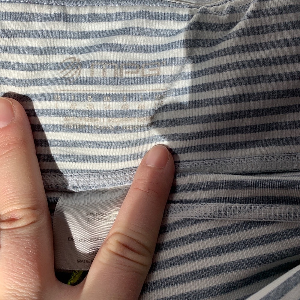 Gray and white stripes Capri yoga pants